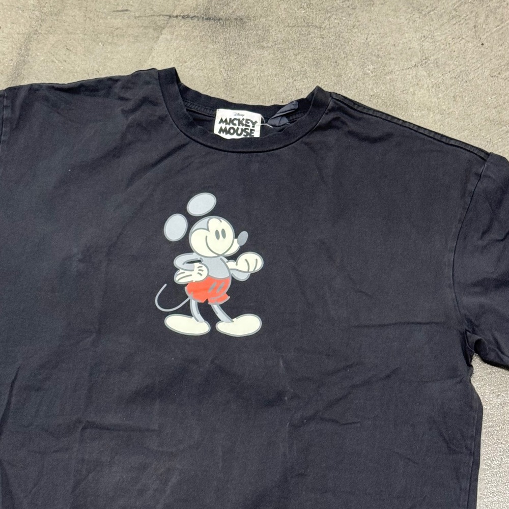 Disney Mickey Mouse‎ Graphic Tee Black Short Sleeve Streetwear T-Shirt Mens L